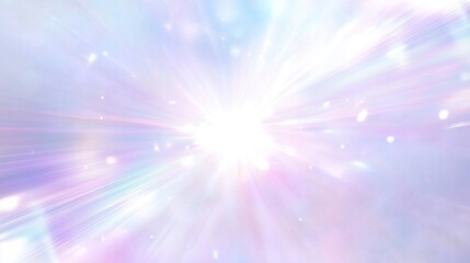 Aufkleber - Soft light blue and white pastel background with sparkling bokeh, subtle glitter, and dreamy rainbow light effects. Abstract and ethereal backdrop for elegant and magical visual designs.