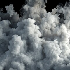Wall Mural - black and white clouds isolated on black background