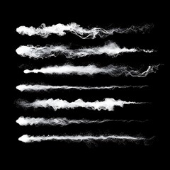Wall Mural - smoke collection isolated on black background. smoke abstract background for design.