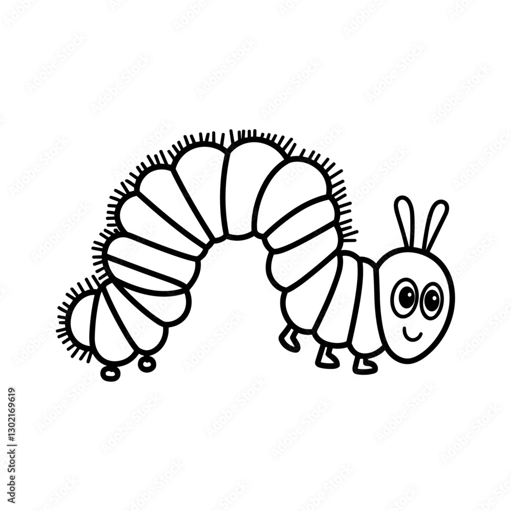 caterpillar cartoon a bug's life coloring page, black and White Insect ...