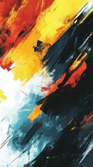 Wall Mural - abstract brushstroke painting depicting dynamic colors and textures