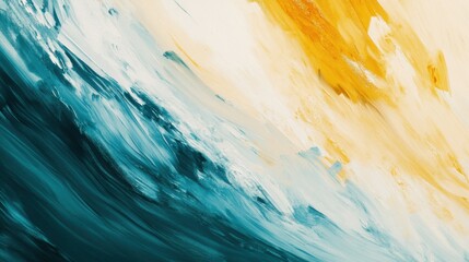 Aufkleber - Soft pencil strokes create a gradient from amber to teal in dynamic abstract art