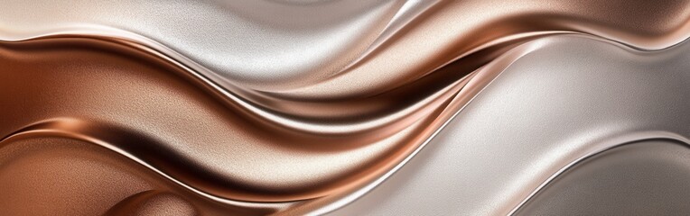 Aufkleber - Elegant metallic wave forms in rose gold and champagne hues creating a stunning visual effect