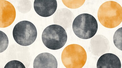 Aufkleber - Elegant muted gray and warm orange dot pattern showcasing modern design elements in playful arrangement