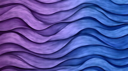 Wall Mural - flowing digital art waves in mesmerizing blue and purple tones
