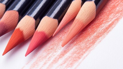 Poster - Elegant pencil strokes create a coral wash, showcasing artistry in a creative space
