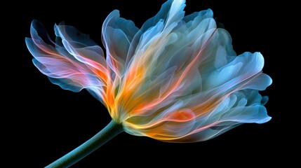 Wall Mural - a time-lapse-inspired image of a flower bud opening into full bloom.