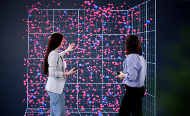 Poster - Female Scientist Conducts Analysis of Vaccine Test Results
