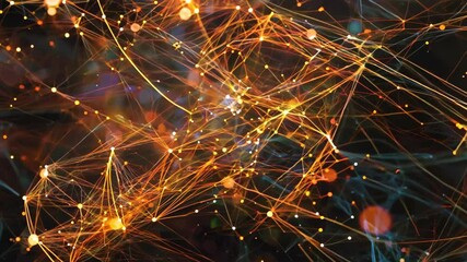 Wall Mural - abstract network visualization with glowing nodes and lines