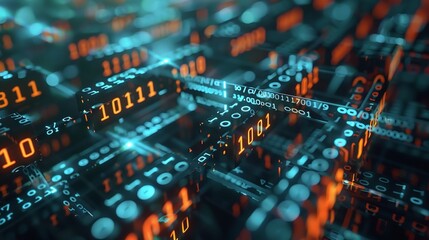 Binary Data Stream: Digital Code and Information Flow


