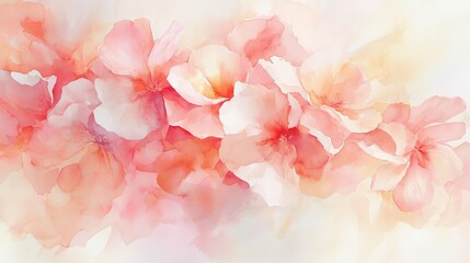 Wall Mural - Delicate Pink Flowers in Soft Watercolor Style