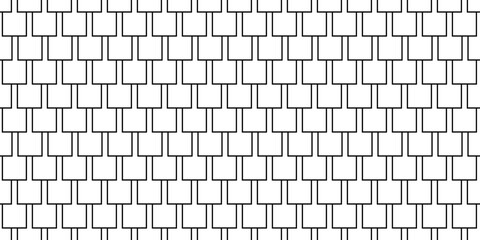 Shingles roof seamless pattern. House roof tile texture. Geometric shape design. Metal construction grid. Fish scales. Vector illustration isolated on white background.