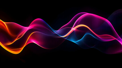 Wall Mural - abstract waves of color, dynamic energy and flowing light trails creating a visually stunning and mo