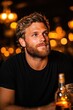 © kvladimirv - Pensive Man with Beard Enjoys Relaxing Evening in Ambient Bar Setting
