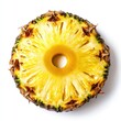 © Zeeshan - Fresh pineapple slice with a vibrant yellow color isolated on white background