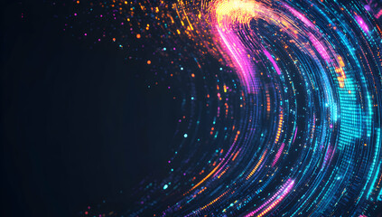 Wall Mural - dynamic data flow visualization with vibrant particle streams, showcasing network activity and infor