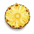 © Zeeshan - Sweet pineapple slice with a bright yellow hue isolated on white background