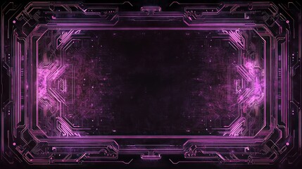 Wall Mural - a dark banner with glowing circuit patterns and technology-themed elements.