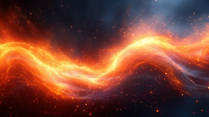 Wall Mural - fiery plasma wave flowing through cosmic dust, background design