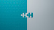 © RocknRoller Studios - Close to Completion: Teal Jigsaw Puzzle with One Piece Missing, Emphasizing Challenge and Strategy