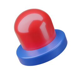 Aufkleber - Vibrant 3D Rendered Emergency Alarm Icon with Glossy Glow and Transparent Background for Security Alerts Safety Notifications and System Error Warnings