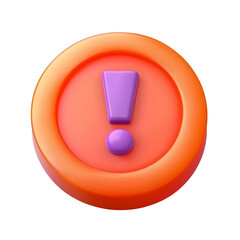 Leinwandbilder - 3D visual representation of a glossy red warning icon featuring an exclamation mark within a circular badge  The design includes soft shadows and highlights to enhance the realism