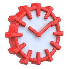 Leinwandbilder - 3D rendered Glossy Red Calendar Icon with Sleek White Minimalist Clock Face Symbolizing Time Management Scheduling Reminders and Business Planning Visuals