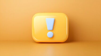 Aufkleber - Sleek and modern 3D warning sign with a glowing blue exclamation mark against a dark alert themed backdrop featuring various hazard symbols and graphic elements  This high tech