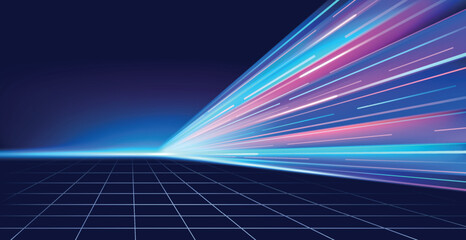 Wall Mural - dynamic high speed lines of light. futuristic concept of motion technologies.