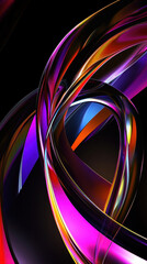 Canvas Print - A_colorful abstract shape with a black background
