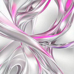 Canvas Print - Sleek silver paper with pink highlights