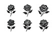 © tanbirmiah - Set of Rose flower vector illustration.