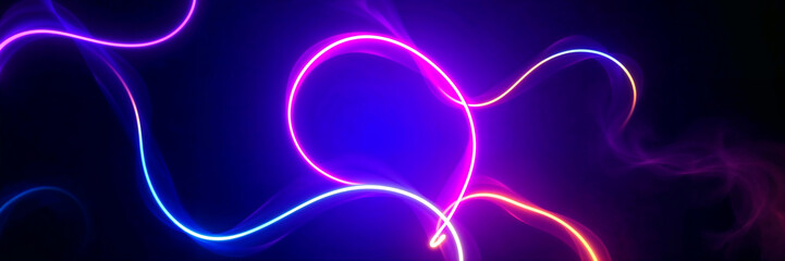 Wall Mural - abstract background of neon lights in motion