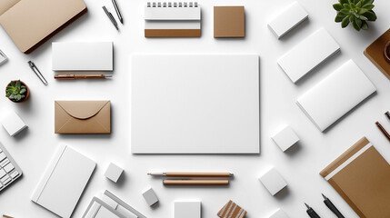 Stationery collection, office items on the table