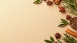 © chusnul - Assorted spices and herbs arranged artistically on a neutral background for culinary design