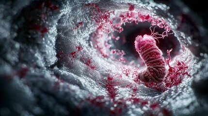 Poster - Microscopic view of enterobius vermicularis in the human intestinal environment an educational perspective