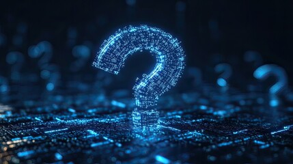 Glowing Binary Code Puzzle: Futuristic Tech Innovation in Dark Blue Digital Space
