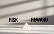 © Sohail - Risk vs. Reward: A visual representation of the critical balance between risk and reward, using a seesaw.