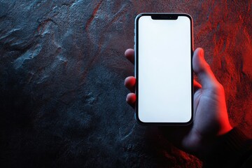 Premium Quality Image of Hand Holding White Smartphone