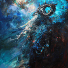 blue fantasy landscape