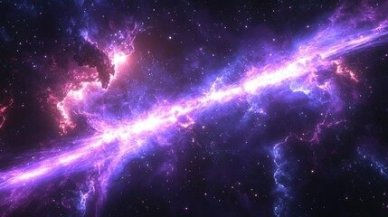 Wall Mural - cosmic galaxy. purple space background with bright stars. abstract universe nebula, galaxy, cluster 