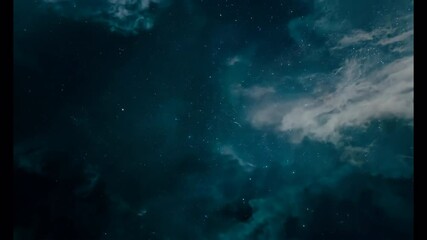 Wall Mural - bright stars and abstract clouds paint the dark blue night sky