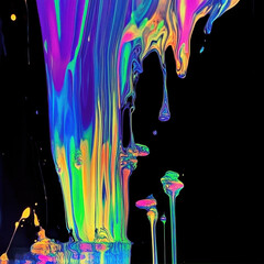 Canvas Print - A psychedelic acid-inspired blacklight poster