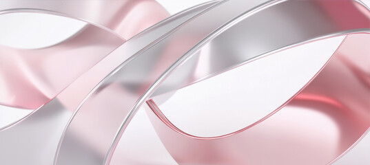 Canvas Print - Abstract background with silver ribbon
