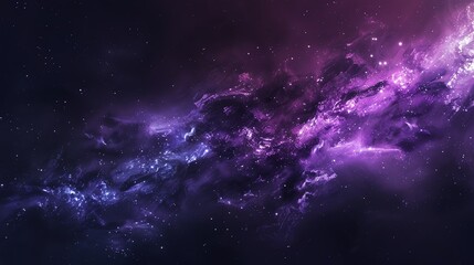 Wall Mural - abstract purple nebula with twinkling stars in the background.