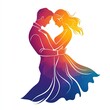 © Kosvintseva - Design of ballroom couple dance icon logo illustration isolated on white background