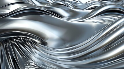 Wall Mural - a 3d render of a wavy, metallic surface with a reflective sheen.