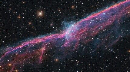 Wall Mural - a celestial scene featuring vibrant clouds of cosmic gas illuminated by starlight.