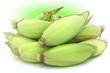 © Photock Agency - Freshly Harvested Green Corn Cobs with Natural Shiny Coating on White Background