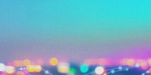 Aufkleber - Abstract Colorful Background with Bokeh Lights and Digital Elements for Creative Projects and Design with a grainy gradient abstract noise texture Background banner wallpaper backdrop